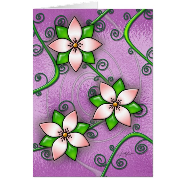 Carte (pourpre) de fleur (Devant)