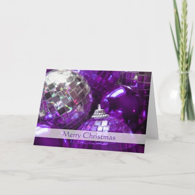 Carte pourpre de rayure de "Joyeux Noël" de (Devant)