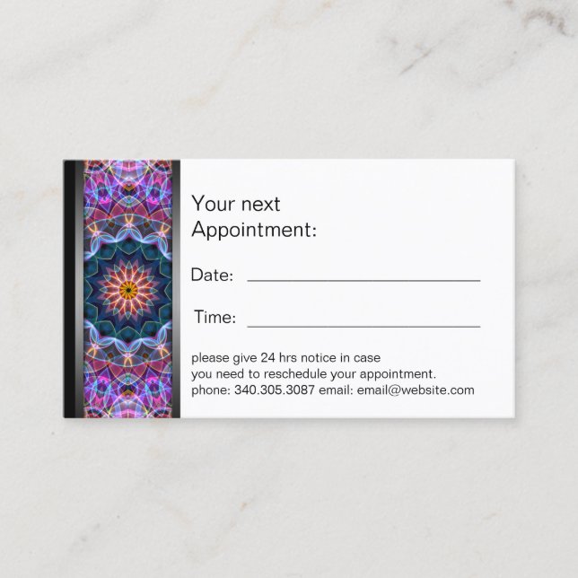 Carte pourpre de rendez-vous de mandala de Lotus (Devant)