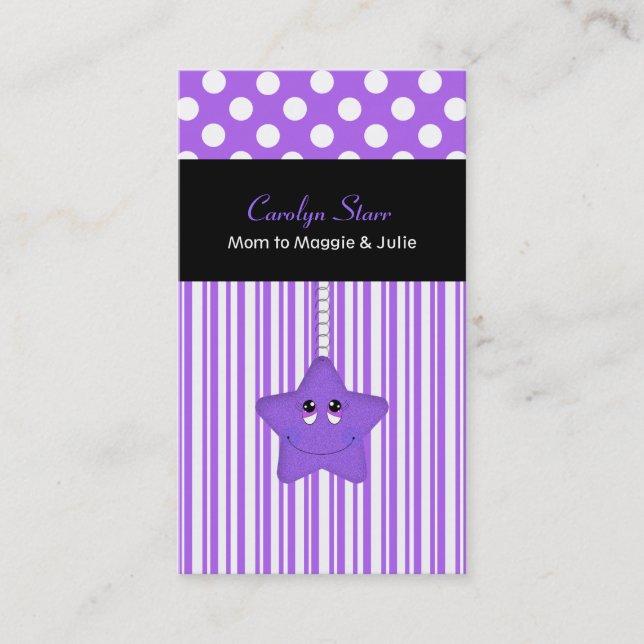 Carte pourpre et blanche élégante de maman (Devant)