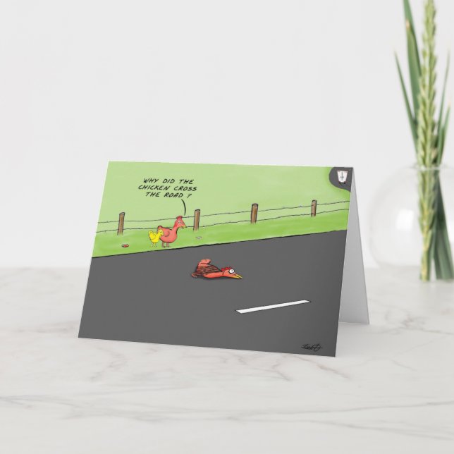 Carte Pourquoi le poulet a-t-il traversé la route? (Devant)