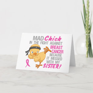 Carte Poussin fou sali avec mon cancer du sein de la