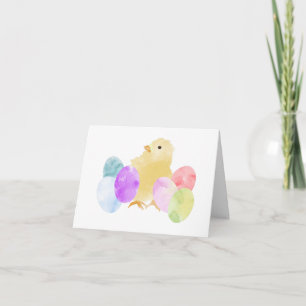 Carte Poussin Pastel avec Œufs PERSONNALISÉ
