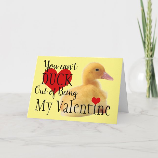 Carte Poussin Valentin Jaune (Devant)