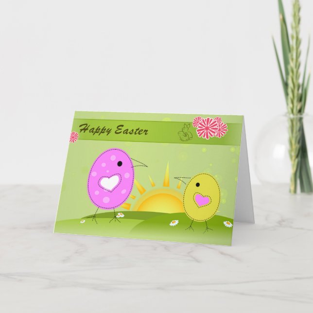 Carte Poussins de Pâques (Devant)