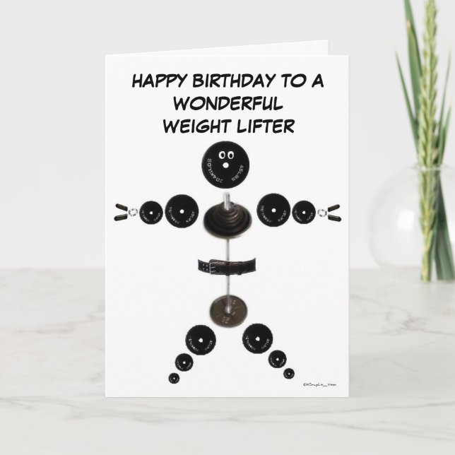 Carte Poussoir de poids de joyeux anniversaire (Devant)