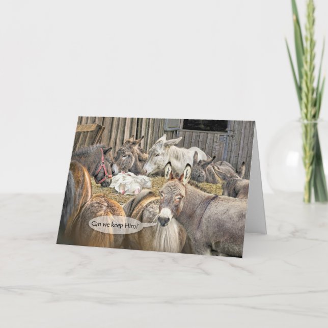 Carte Pouvons-Nous Le Garder ? Dons avec Bébé Jésus Noël (Devant)