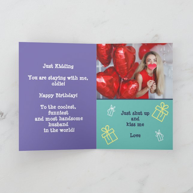 Carte Prank Gay Cruise Anniversaire, Photo Femme Personn (Intérieur)