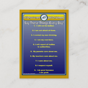 Carte pratique de portefeuille d'affirmations