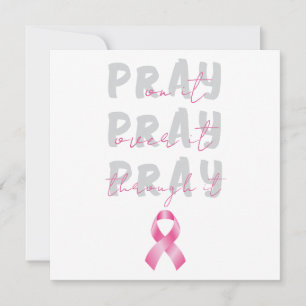 Carte Pray Pink Ribbon Beat Breast Cancer Card