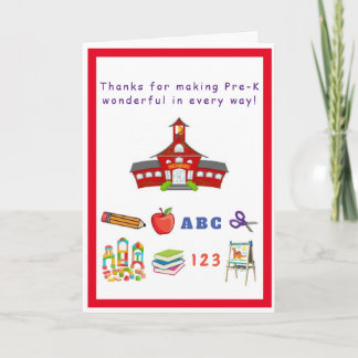 Carte Pre-K Teacher/Staff Appreciation Card