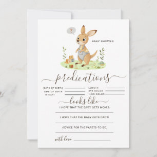 Carte Prédictions de Baby shower de Kangaroo Woodland ru