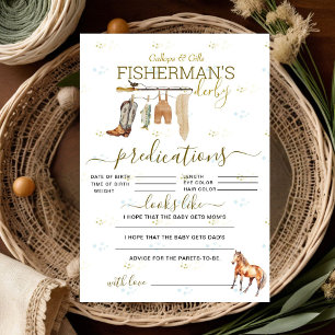 Carte Prédictions du petit pêcheur Derby Baby shower