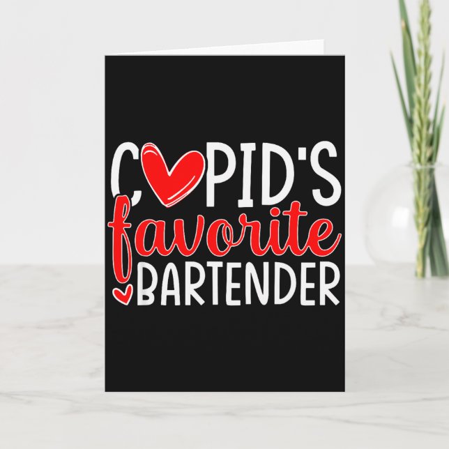 Carte Préféré de Cupidon Barman Cœurs drôles Saint-Valen (Devant)