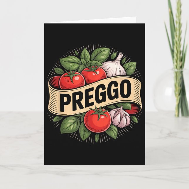 Carte Pregnancy Announcement Prego Pasta Sauce Funny Pre (Devant)
