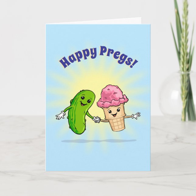Carte Pregnancy Congratulations - Pickles & Ice Cream (Devant)
