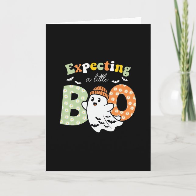 Carte Pregnant Mom To Be Little Boo Funny Halloween Desi (Devant)