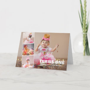 Carte Premier anniversaire 4 Collage photo Anniversaire 