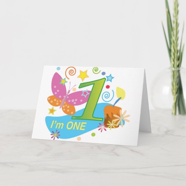 Carte Premier anniversaire bébé d'un an (Devant)