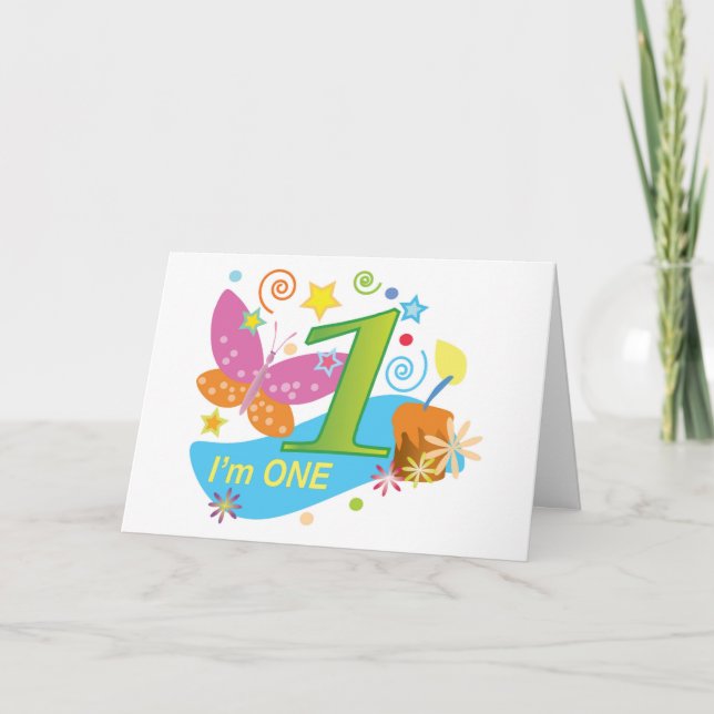 Carte Premier anniversaire bébé d'un an (Devant)
