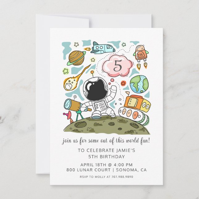 Carte Premier anniversaire de l'astronaute (Devant)