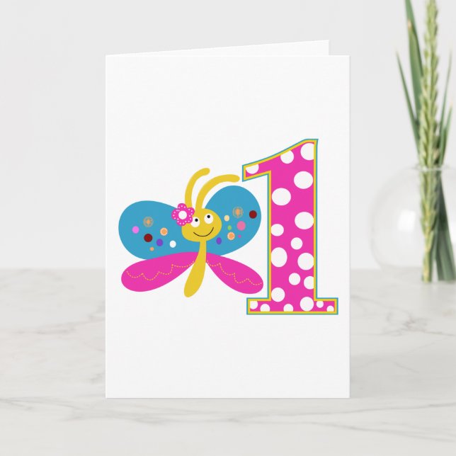 Carte Premier anniversaire du papillon (Devant)