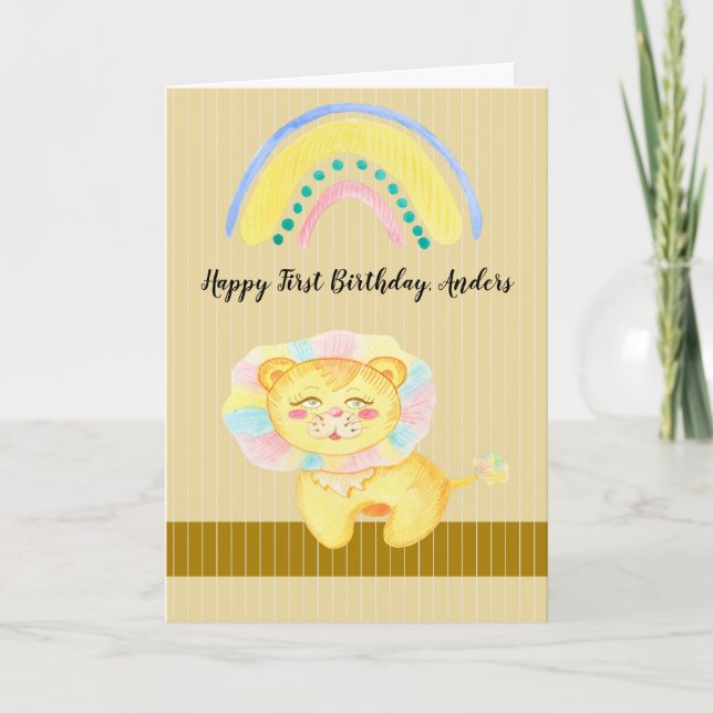 Carte Premier anniversaire pour un garçon ou une fille a (Devant)