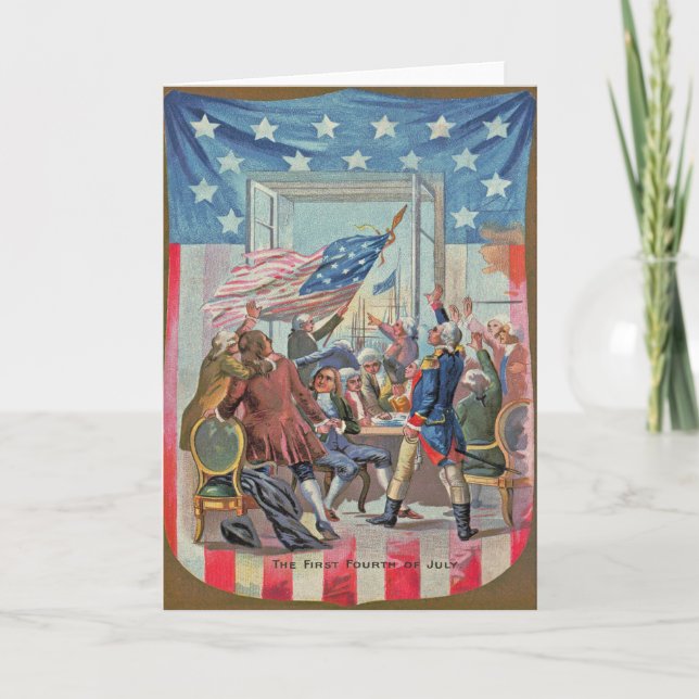 Carte Premier drapeau américain du 4 juillet (Devant)