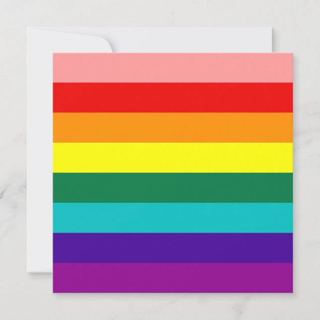 Carte Premier drapeau Gay pride arc-en-ciel (Devant)