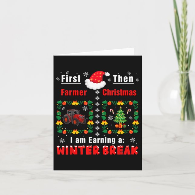 Carte Premier Fermier Puis Noël Gagnant Une Pause D'Hive (Devant)