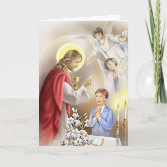 Carte Premier garçon de communion (Devant)