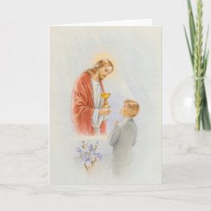 Carte Premier garçon de confirmation de communion