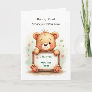 Carte Premier Grand-Parents Jour Genre Neutre Mignonne O
