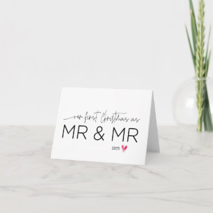 Carte Premier Noël en tant que cadeau de Noël Mr & Mr. H