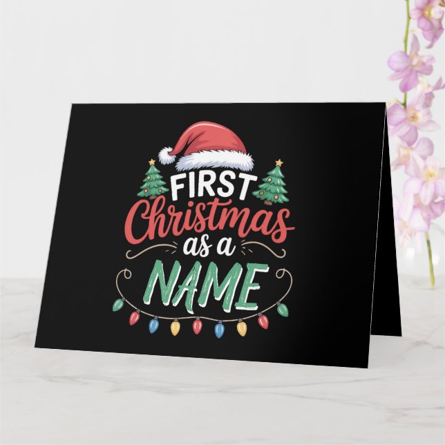 Carte Premier Noël Personnalisé En Famille (Orchidée)