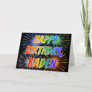 Carte Premier nom "KADEN" Fun "HAPPY BIRTHDAY"