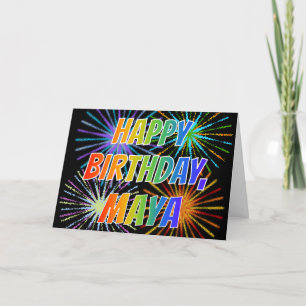 Carte Premier nom "MAYA" Fun "HAPPY BIRTHDAY"