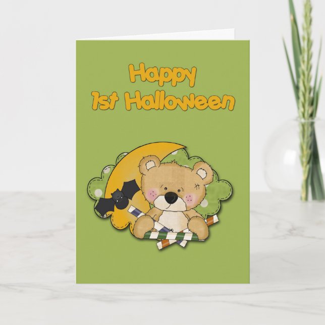 Carte Premier ours de garçon d'Halloween (Devant)