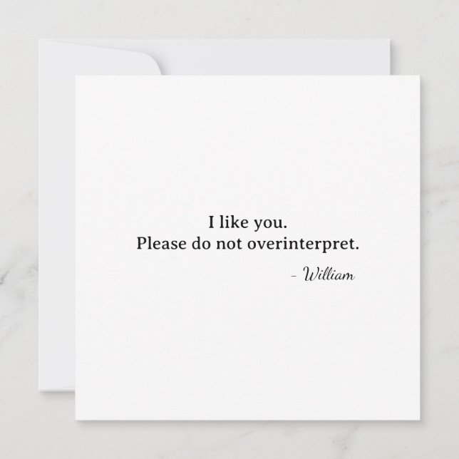 Carte Premier Saint Valentin je t'aime ne t'emballe pas (Dos)
