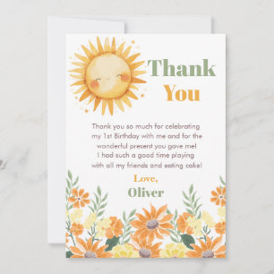 Carte Premier Tour Autour du Soleil Floral