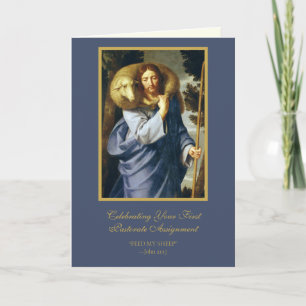 Carte Première affectation pastorale Prêtre Jésus Mouton