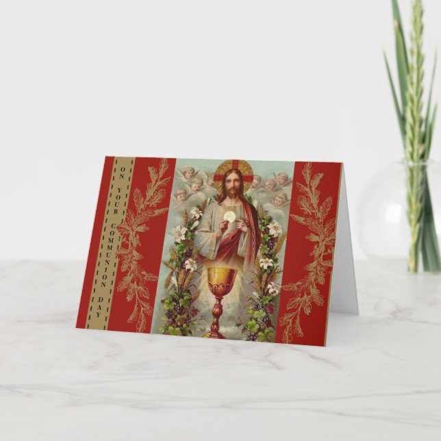 Carte Première Communion Catholique Jésus (Devant)