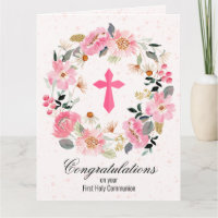 Première communion de germe rose croisée
