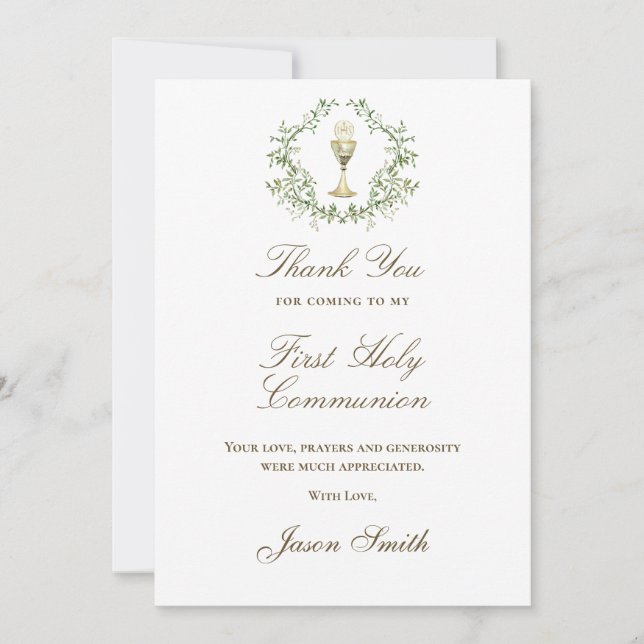 Carte Première communion merci (Devant)