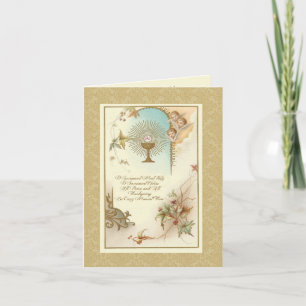 Carte Première Communion traditionnelle catholique Vinta
