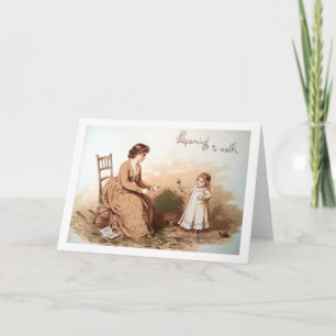 Carte Première étape du bébé Vintage