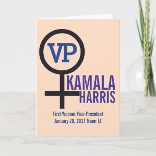 Carte Première femme vice-présidente Kamala Harris VP