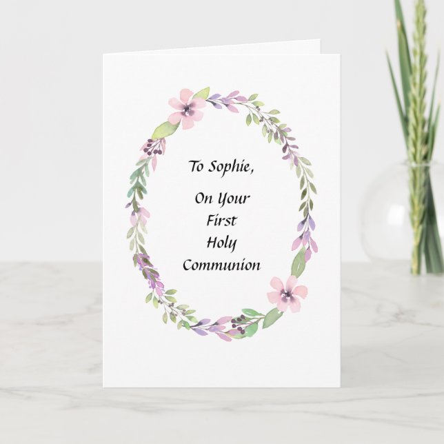Carte Première fête de la communion Bonne volonté religi (Devant)