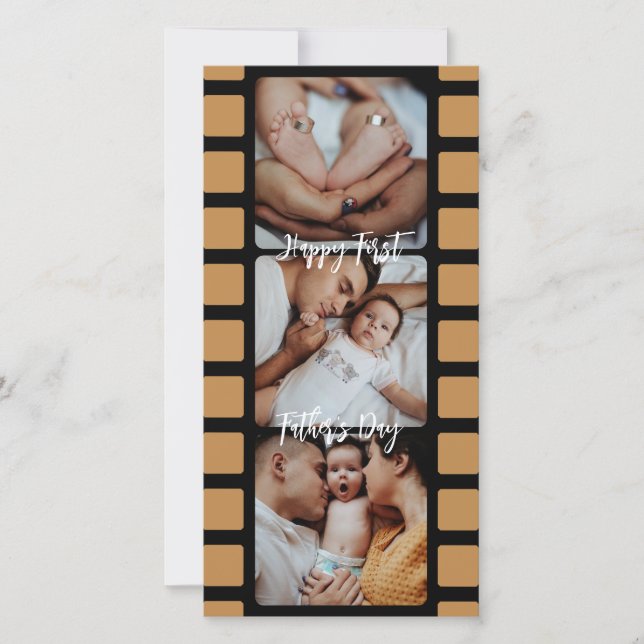 Carte Première Fête des pères Film Strip - Grille photo  (Devant)