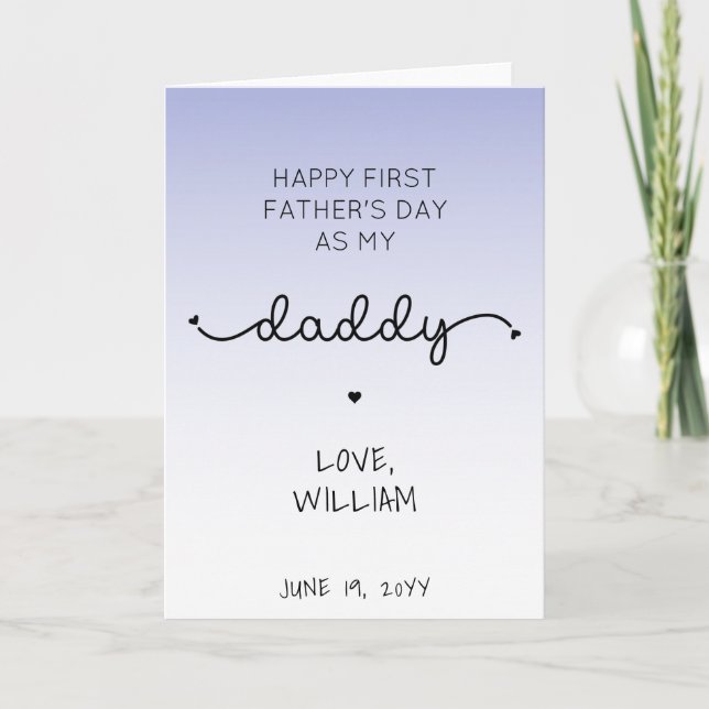 Carte Première Fête des pères personnalisée Nouveau papa (Devant)